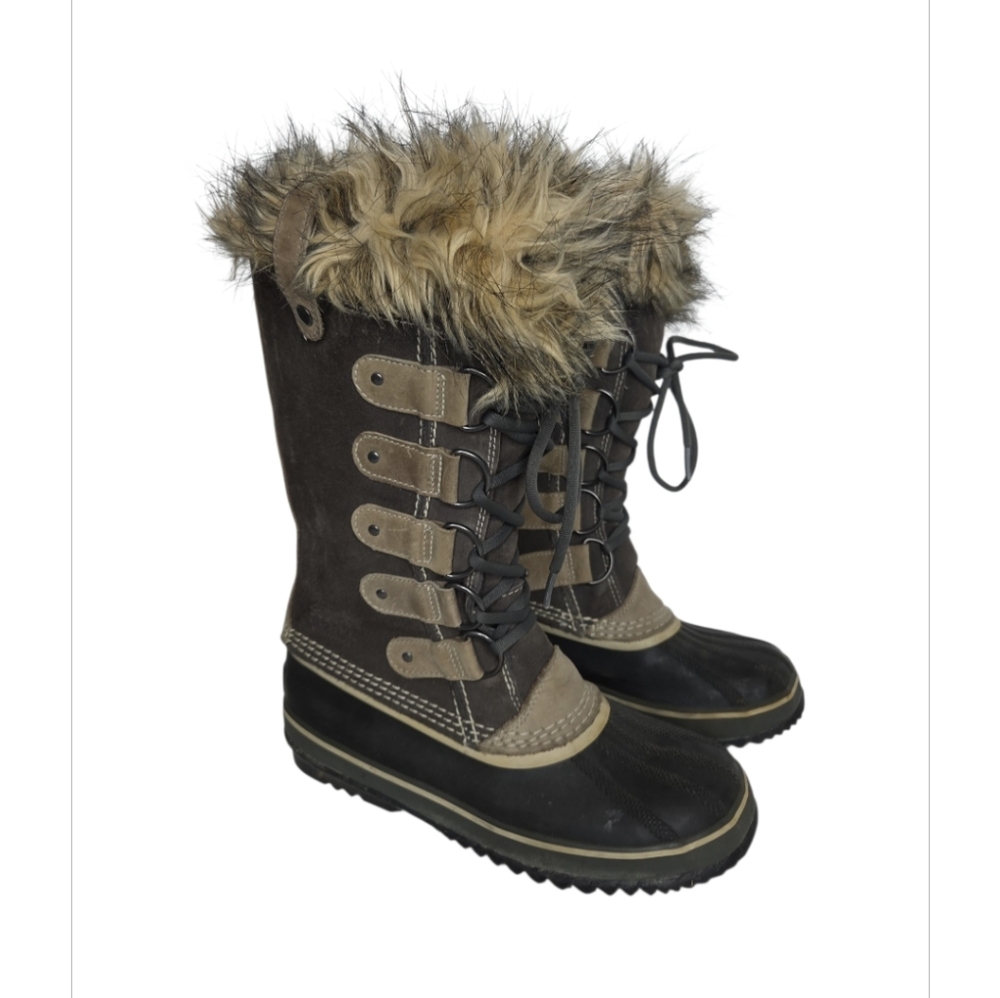 Sorel Joan Of Arctic Women's Brown Suede Waterproof Winter Boots Size 8 - Picture 2 of 7